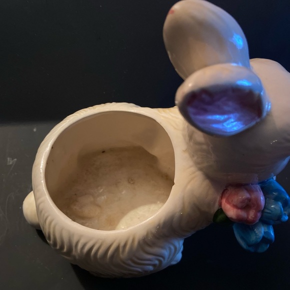 Bloom Rite Ceramic Rabbit Planter With Flowers - Picture 2 of 6